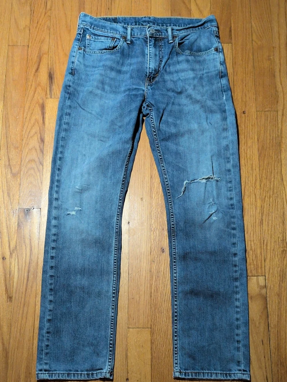 Levi's Men's Light Blue 513 distressed Jeans 32x32